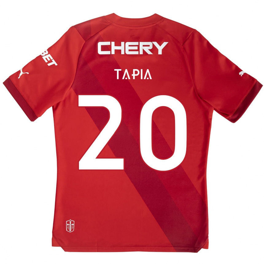 Hombre Fútbol Camiseta Gonzalo Tapia #20 Rojo Blanco 2ª Equipación 2024/25 México