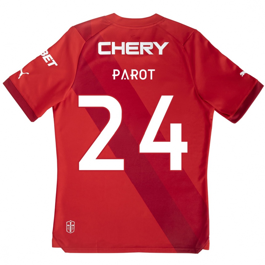 Hombre Fútbol Camiseta Alfonso Parot #24 Rojo Blanco 2ª Equipación 2024/25 México