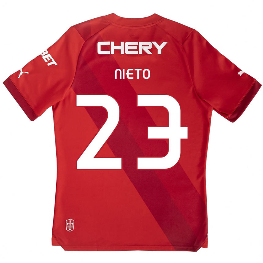 Hombre Fútbol Camiseta Byron Nieto #23 Rojo Blanco 2ª Equipación 2024/25 México