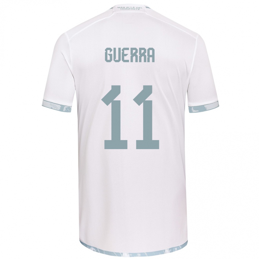 Hombre Fútbol Camiseta Nicolás Guerra #11 Gris Blanco 2ª Equipación 2024/25 México