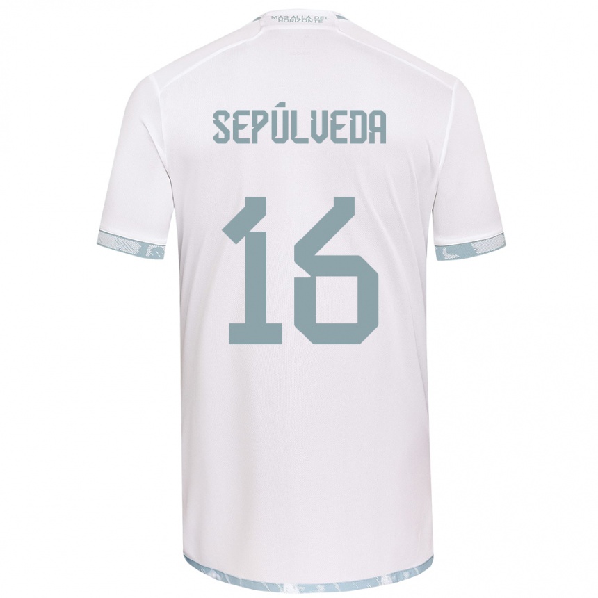 Hombre Fútbol Camiseta Matías Sepúlveda #16 Gris Blanco 2ª Equipación 2024/25 México