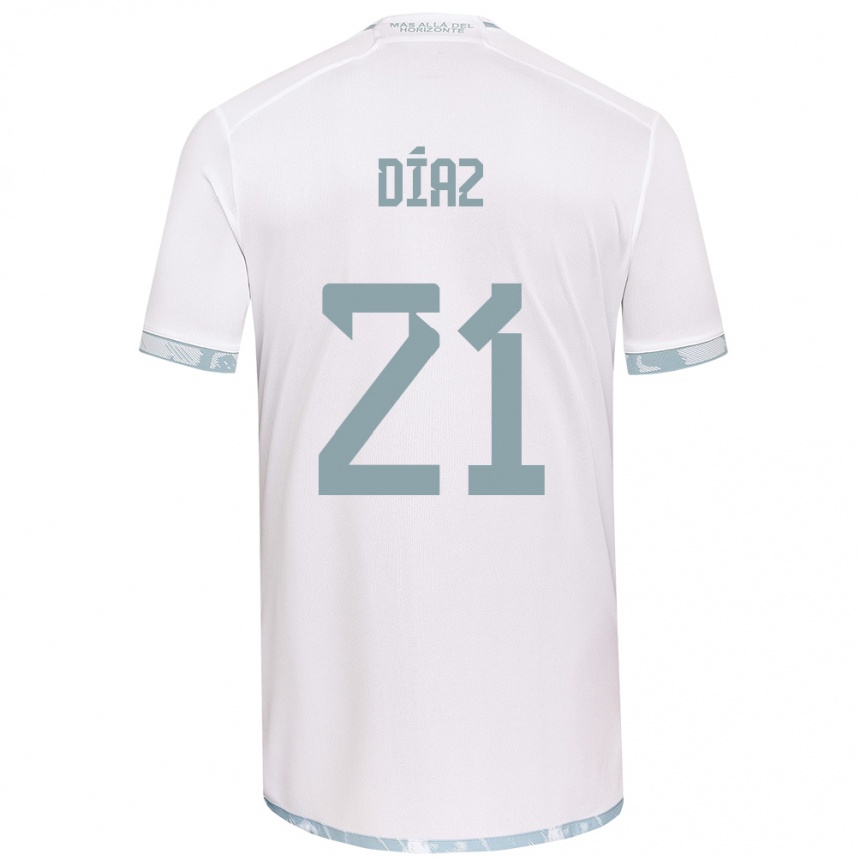 Hombre Fútbol Camiseta Marcelo Díaz #21 Gris Blanco 2ª Equipación 2024/25 México