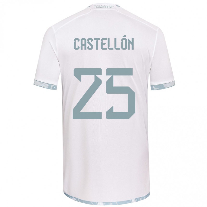 Hombre Fútbol Camiseta Gabriel Castellón #25 Gris Blanco 2ª Equipación 2024/25 México