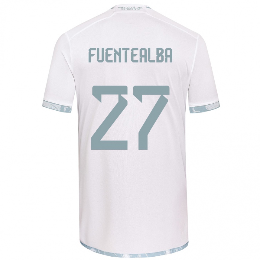 Hombre Fútbol Camiseta Jeison Fuentealba #27 Gris Blanco 2ª Equipación 2024/25 México