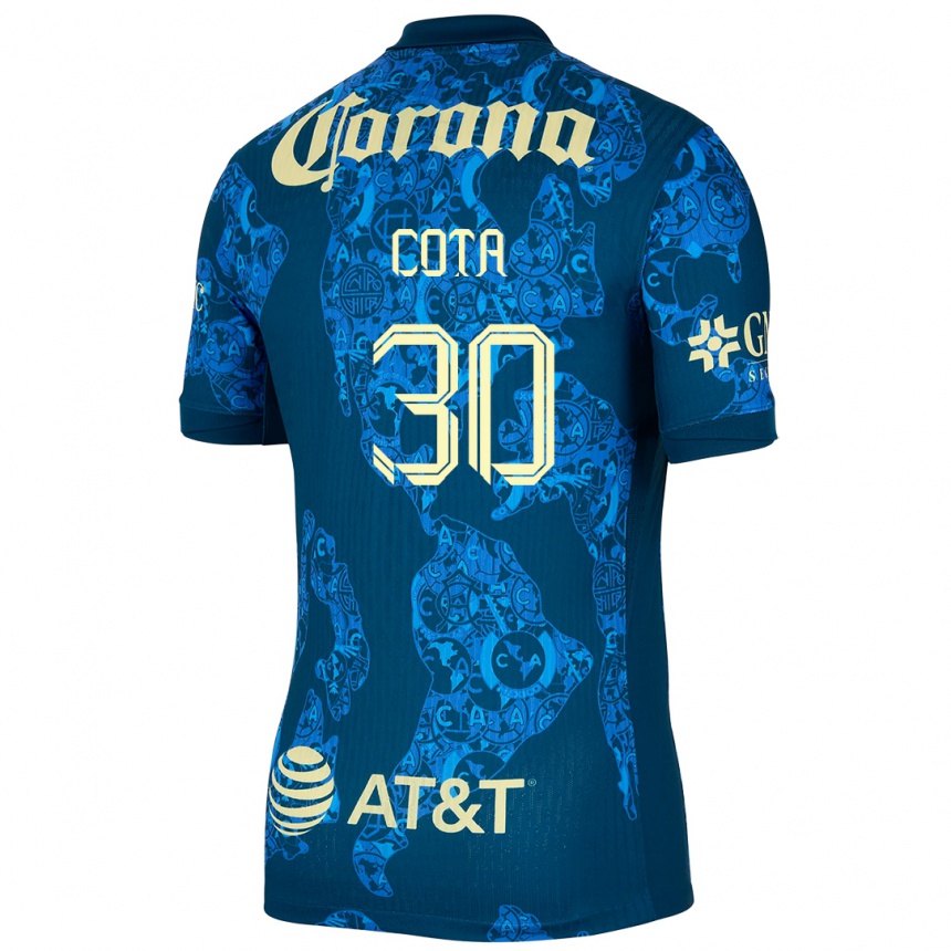 Hombre Fútbol Camiseta Rodolfo Cota #30 Azul Amarillo 2ª Equipación 2024/25 México