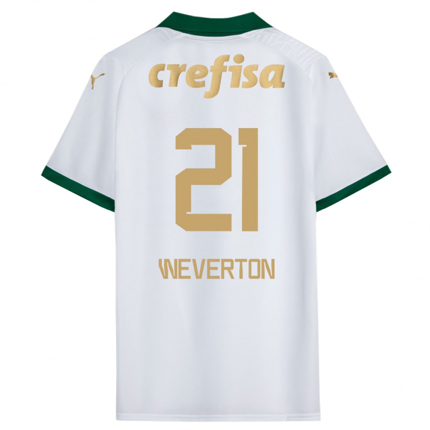 Hombre Fútbol Camiseta Weverton #21 Blanco Verde 2ª Equipación 2024/25 México