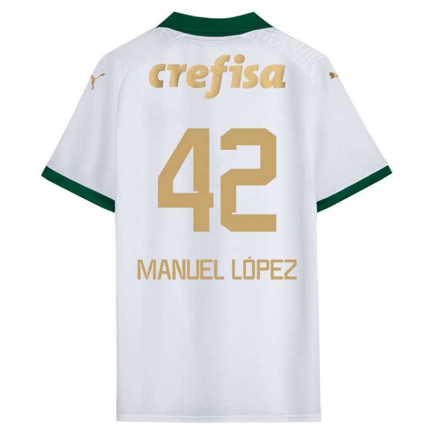 Hombre Fútbol Camiseta José Manuel López #42 Blanco Verde 2ª Equipación 2024/25 México