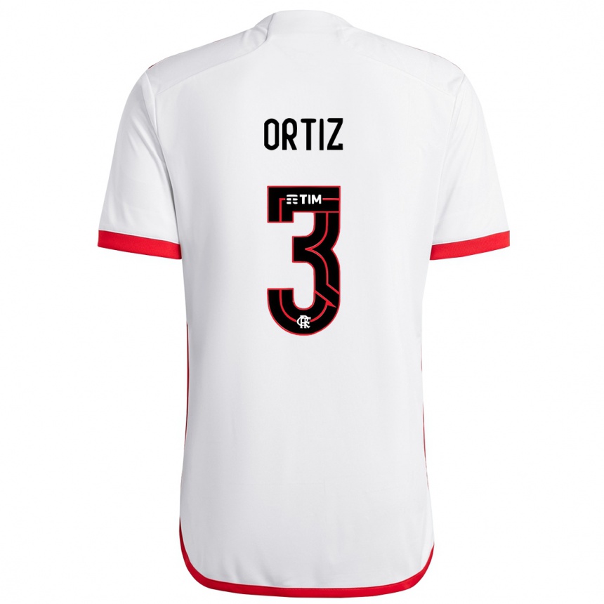 Hombre Fútbol Camiseta Léo Ortiz #3 Blanco Rojo 2ª Equipación 2024/25 México