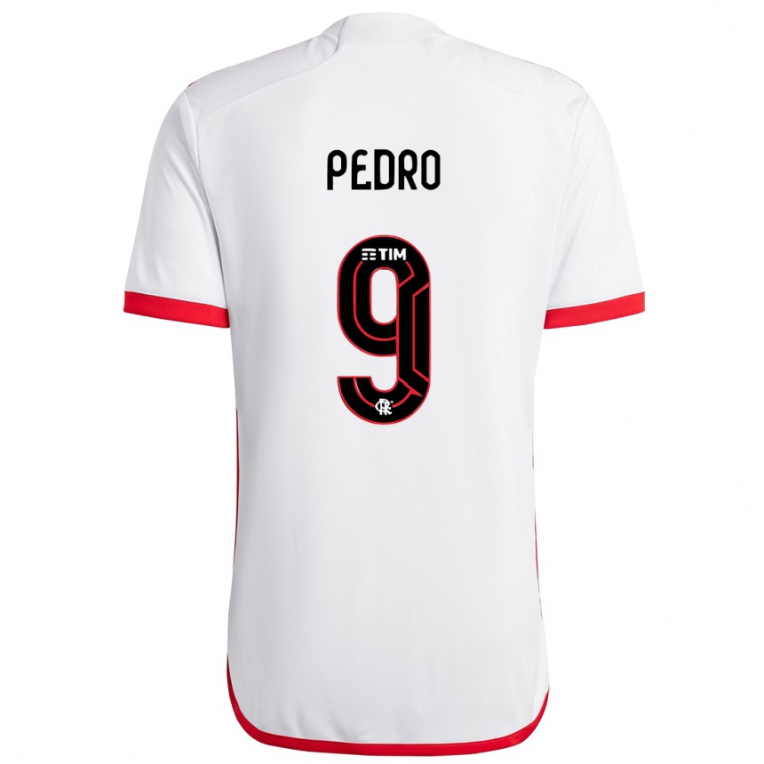 Hombre Fútbol Camiseta Pedro #9 Blanco Rojo 2ª Equipación 2024/25 México