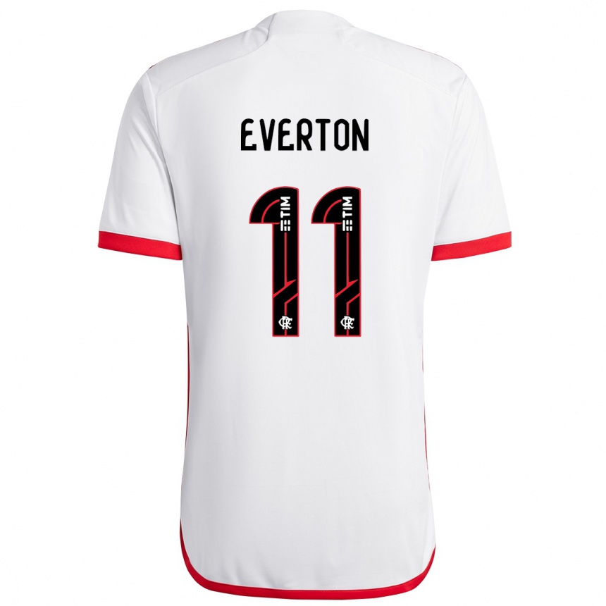 Hombre Fútbol Camiseta Everton #11 Blanco Rojo 2ª Equipación 2024/25 México