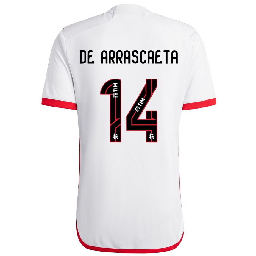 Hombre Fútbol Camiseta Giorgian De Arrascaeta #14 Blanco Rojo 2ª Equipación 2024/25 México