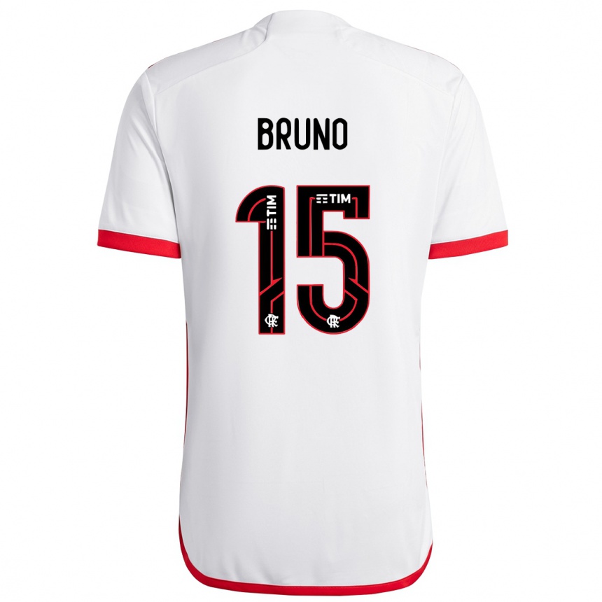 Hombre Fútbol Camiseta Fabrício Bruno #15 Blanco Rojo 2ª Equipación 2024/25 México