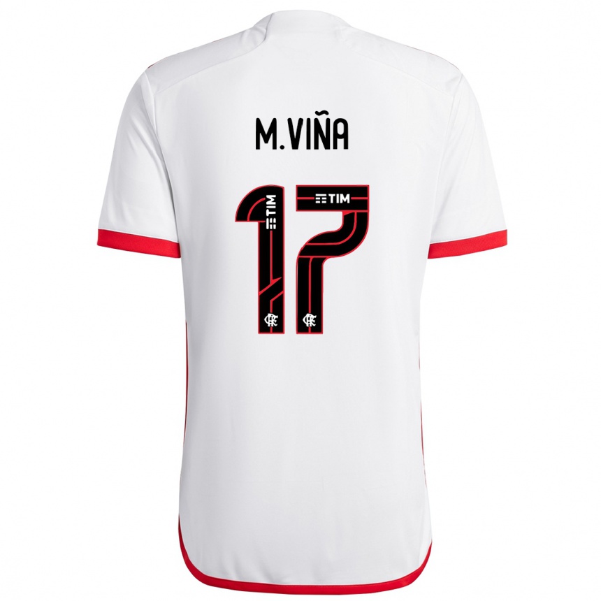 Hombre Fútbol Camiseta Matias Vina #17 Blanco Rojo 2ª Equipación 2024/25 México