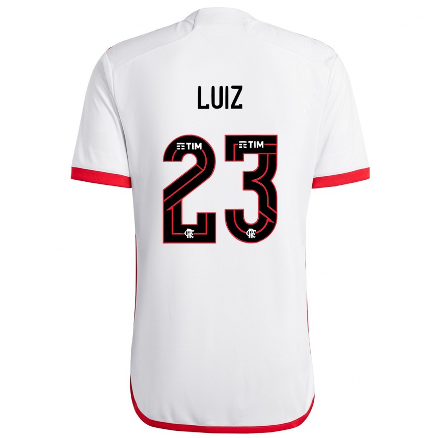 Hombre Fútbol Camiseta David Luiz #23 Blanco Rojo 2ª Equipación 2024/25 México