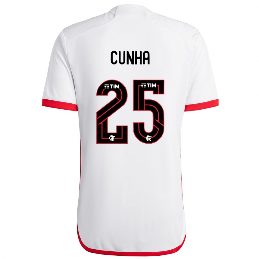 Hombre Fútbol Camiseta Matheus Cunha #25 Blanco Rojo 2ª Equipación 2024/25 México