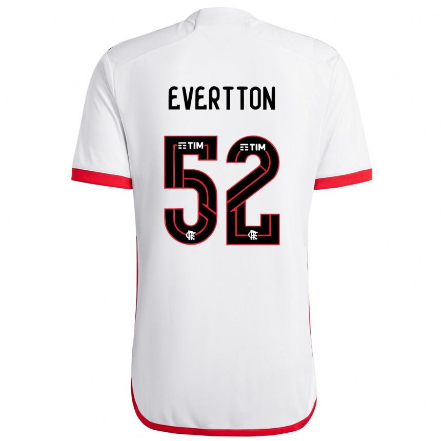 Hombre Fútbol Camiseta Evertton #52 Blanco Rojo 2ª Equipación 2024/25 México