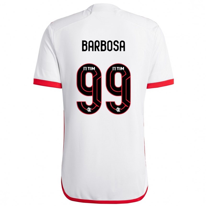 Hombre Fútbol Camiseta Gabriel Barbosa #99 Blanco Rojo 2ª Equipación 2024/25 México