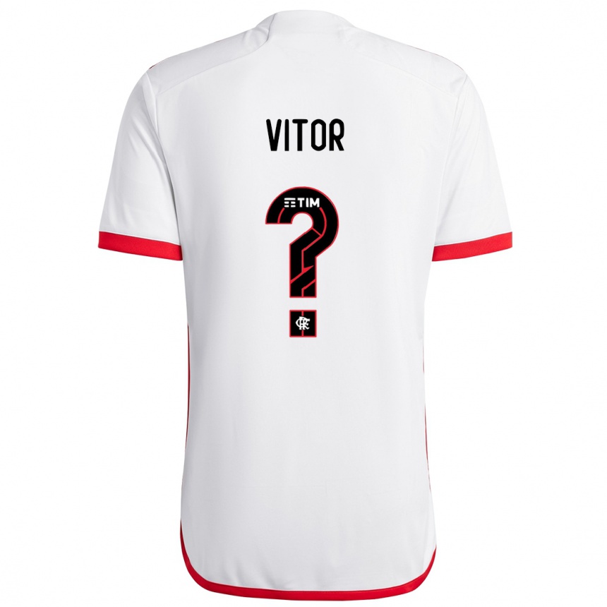 Hombre Fútbol Camiseta João Vitor #0 Blanco Rojo 2ª Equipación 2024/25 México