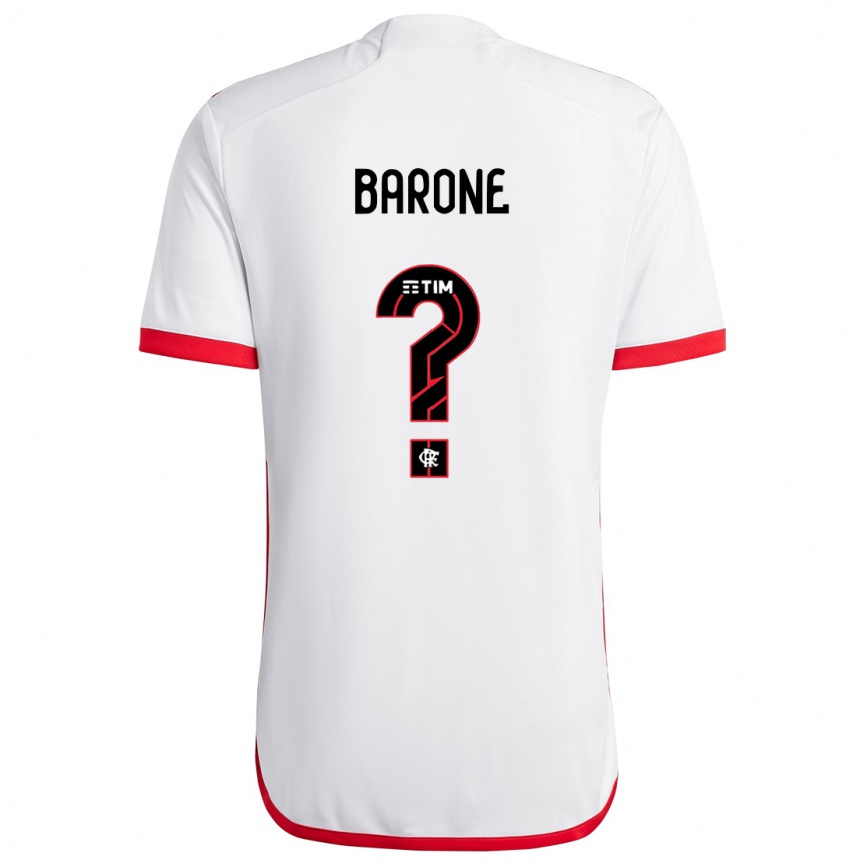 Hombre Fútbol Camiseta Caio Barone #0 Blanco Rojo 2ª Equipación 2024/25 México