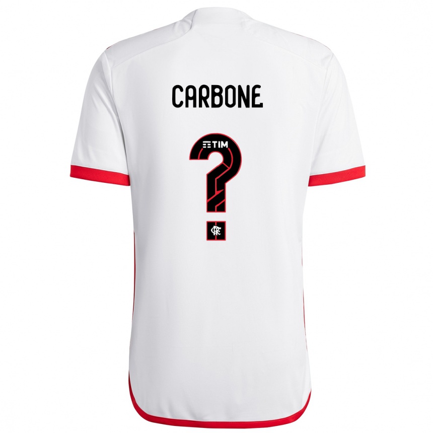 Hombre Fútbol Camiseta Carbone #0 Blanco Rojo 2ª Equipación 2024/25 México