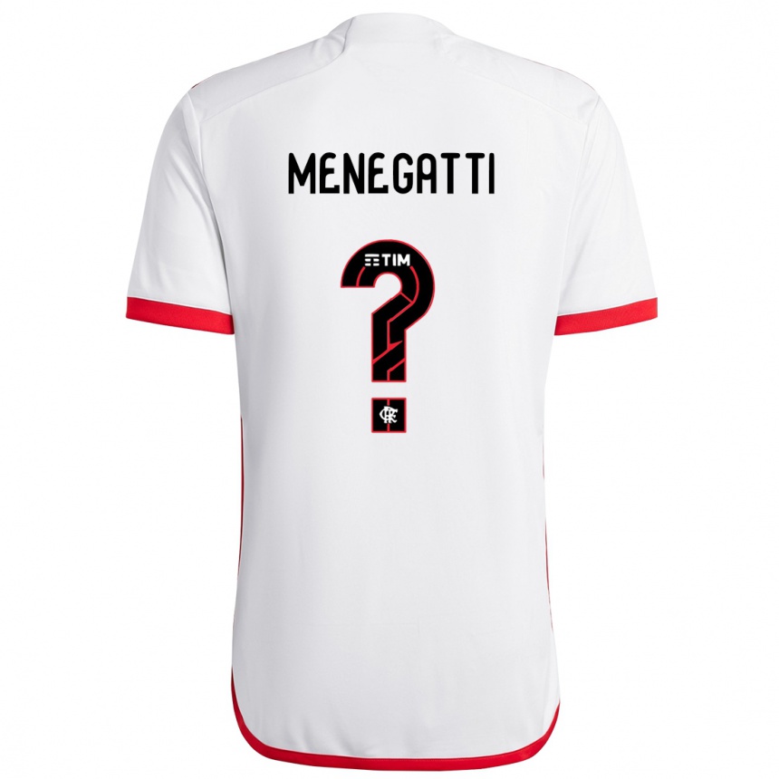 Hombre Fútbol Camiseta Kauan Menegatti #0 Blanco Rojo 2ª Equipación 2024/25 México