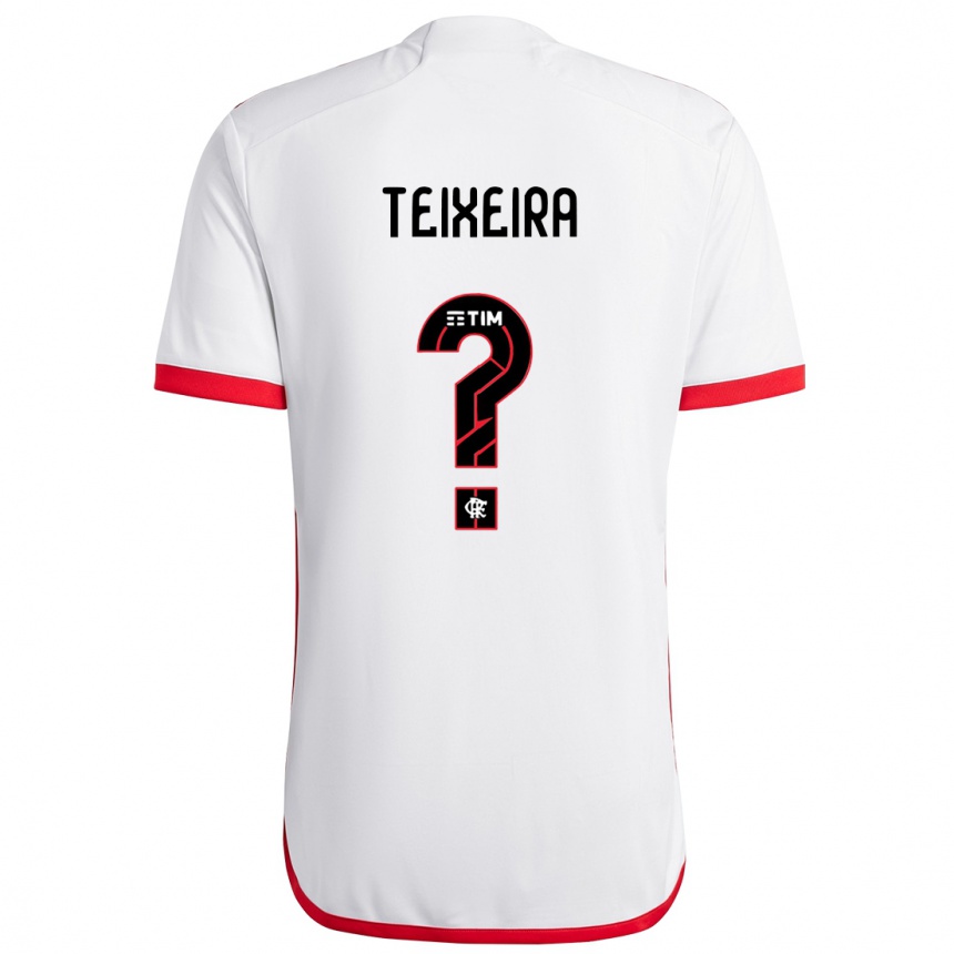 Hombre Fútbol Camiseta Guilherme Teixeira #0 Blanco Rojo 2ª Equipación 2024/25 México