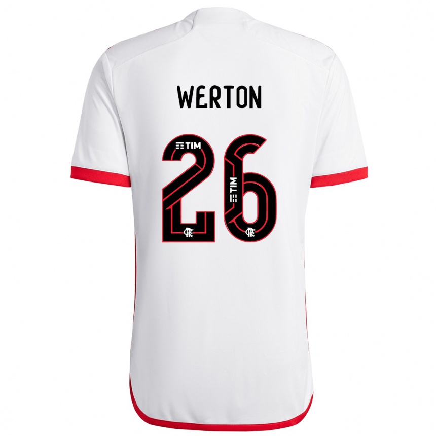 Hombre Fútbol Camiseta Werton #26 Blanco Rojo 2ª Equipación 2024/25 México