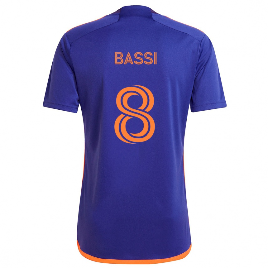 Mujer Fútbol Camiseta Amine Bassi #8 Púrpura Naranja 2ª Equipación 2024/25 México