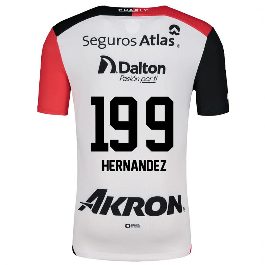 Mujer Fútbol Camiseta Sergio Hernández #199 Blanco Rojo Negro 2ª Equipación 2024/25 México