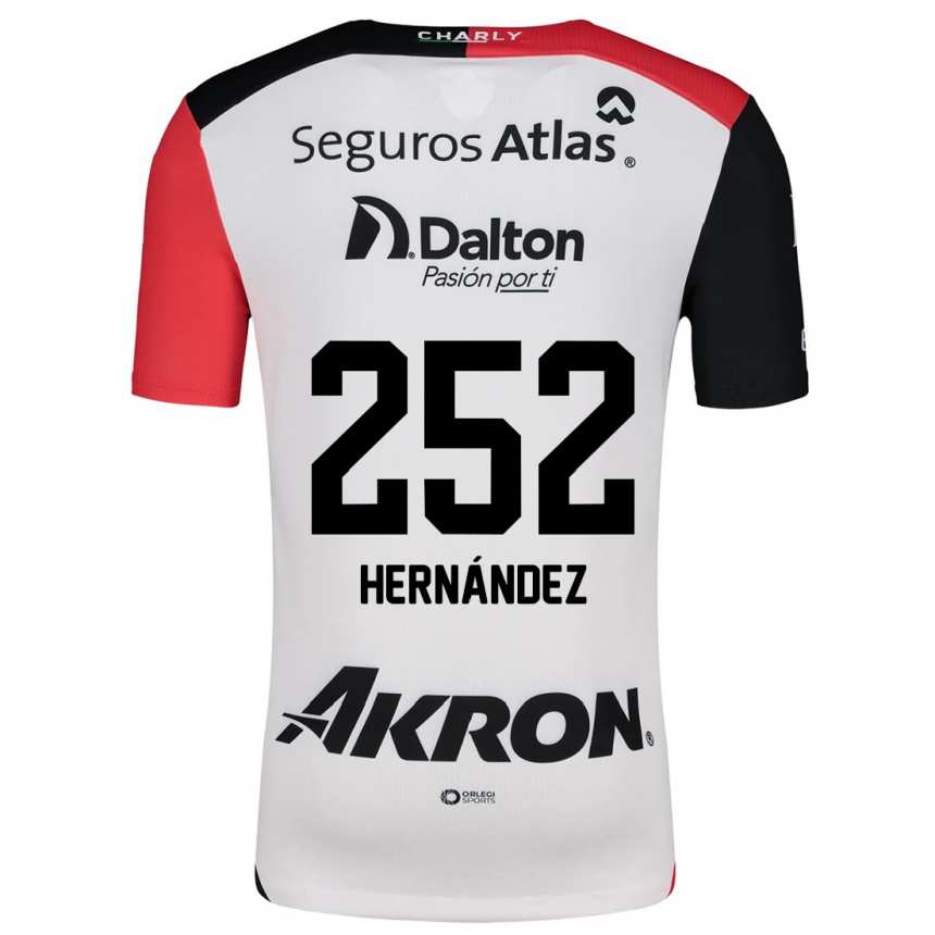 Mujer Fútbol Camiseta Luis Hernández #252 Blanco Rojo Negro 2ª Equipación 2024/25 México