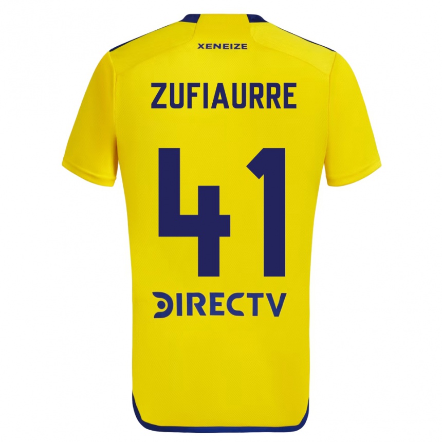 Mujer Fútbol Camiseta Iker Zufiaurre #41 Amarillo Azul 2ª Equipación 2024/25 México