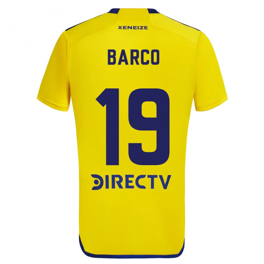 Mujer Fútbol Camiseta Valentín Barco #19 Amarillo Azul 2ª Equipación 2024/25 México