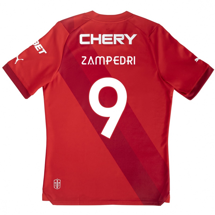 Mujer Fútbol Camiseta Fernando Zampedri #9 Rojo Blanco 2ª Equipación 2024/25 México