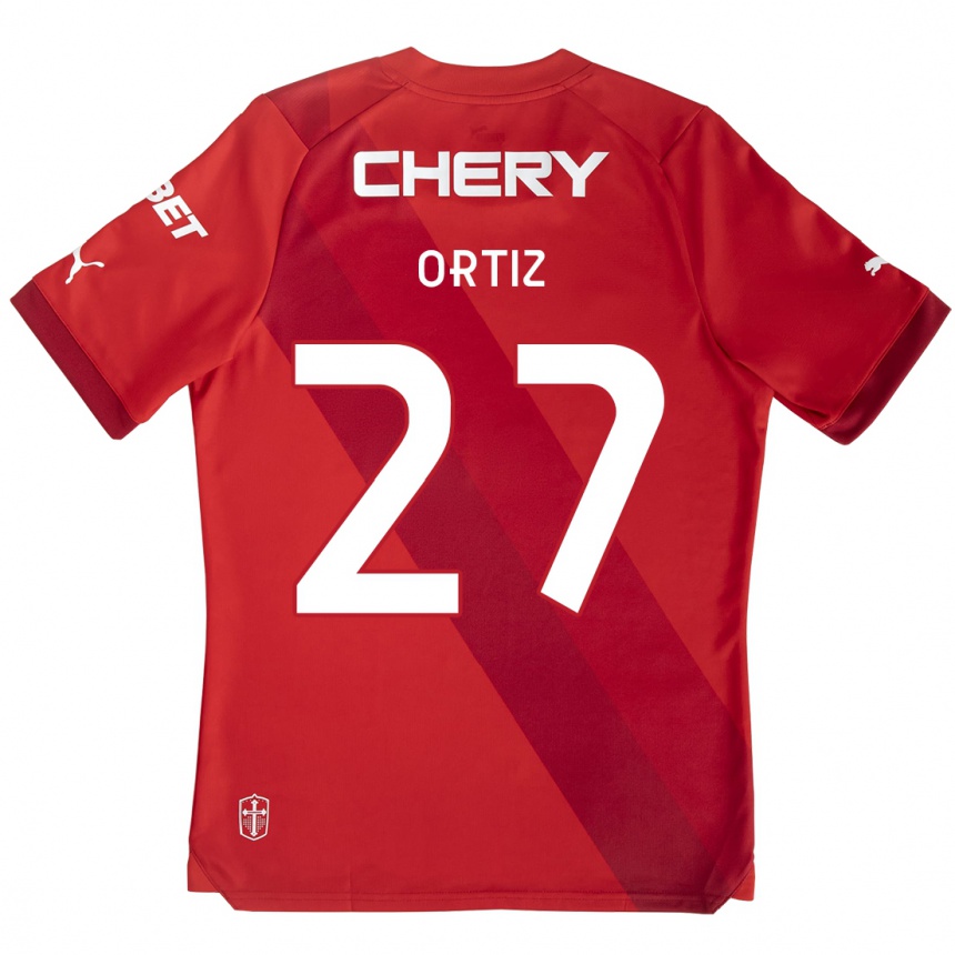 Mujer Fútbol Camiseta Jorge Ortiz #27 Rojo Blanco 2ª Equipación 2024/25 México