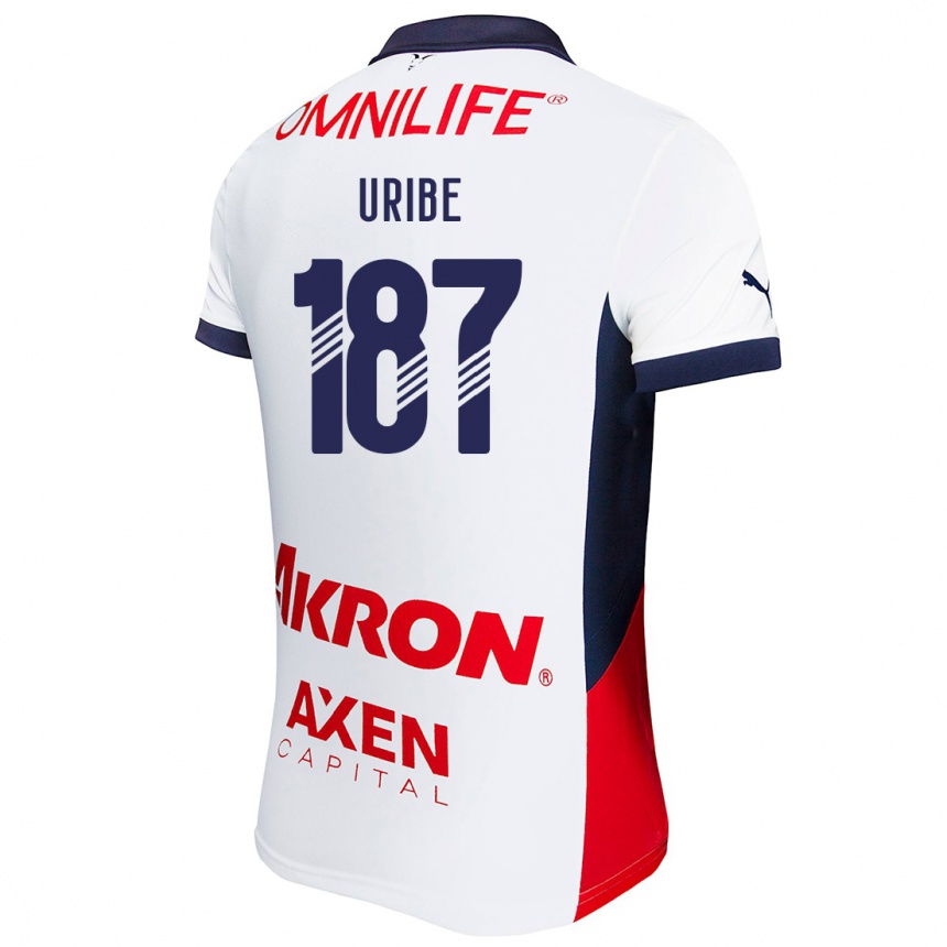 Mujer Fútbol Camiseta Juan Uribe #187 Blanco Rojo Azul 2ª Equipación 2024/25 México