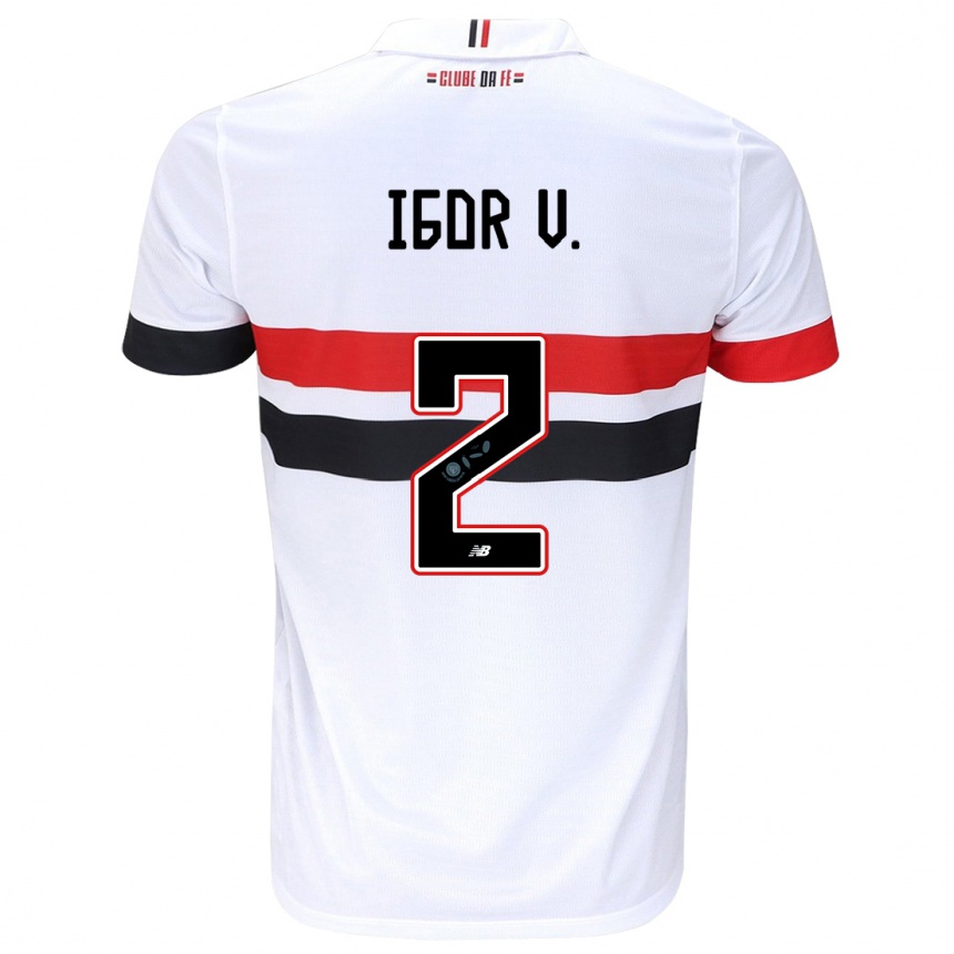 Niño Fútbol Camiseta Igor Vinícius #2 Blanco Rojo Negro 1ª Equipación 2024/25 México