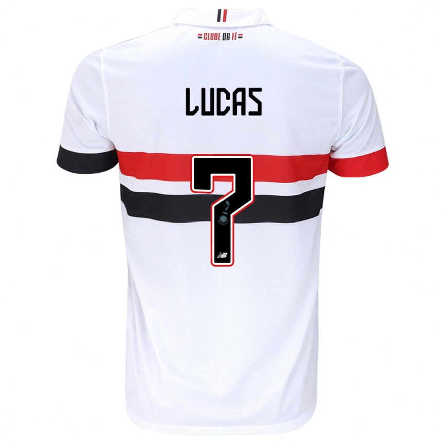 Niño Fútbol Camiseta Lucas Moura #7 Blanco Rojo Negro 1ª Equipación 2024/25 México