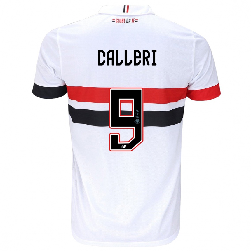 Niño Fútbol Camiseta Jonathan Calleri #9 Blanco Rojo Negro 1ª Equipación 2024/25 México