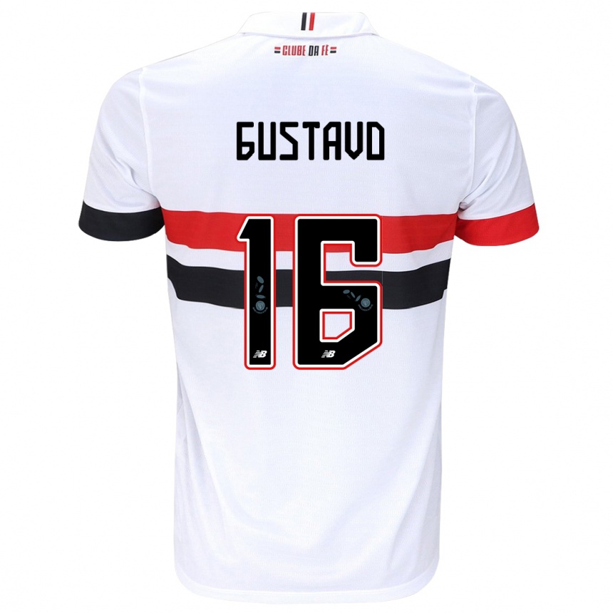 Niño Fútbol Camiseta Luiz Gustavo #16 Blanco Rojo Negro 1ª Equipación 2024/25 México