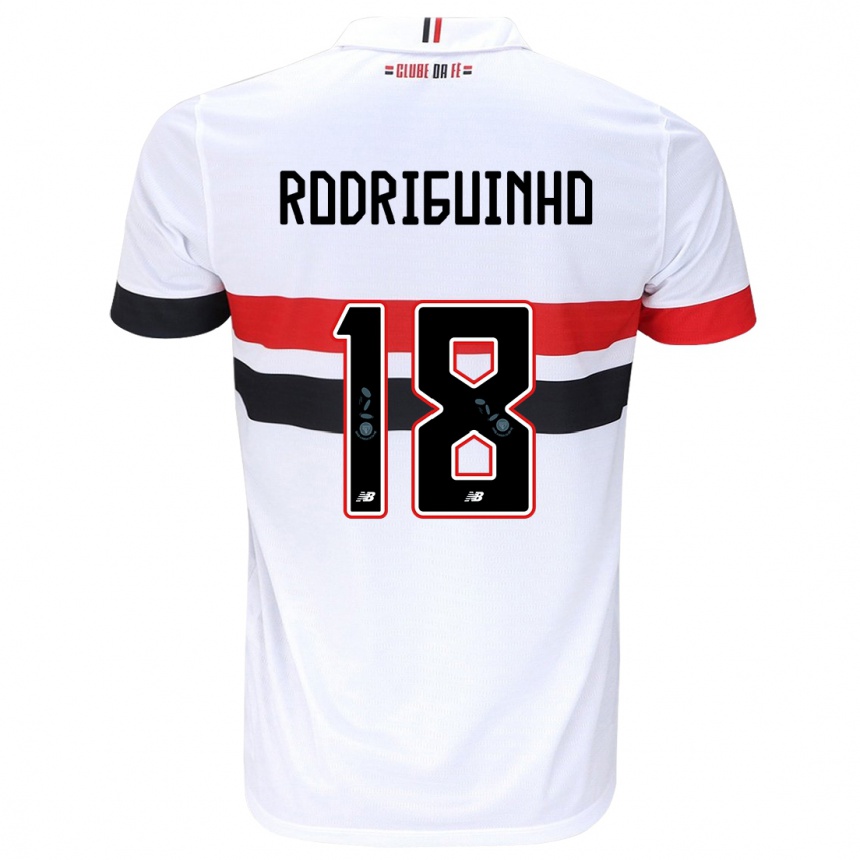 Niño Fútbol Camiseta Rodriguinho #18 Blanco Rojo Negro 1ª Equipación 2024/25 México