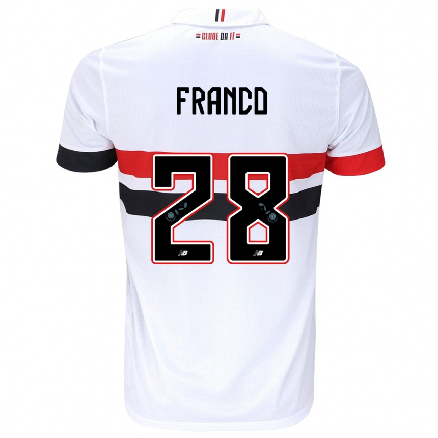 Niño Fútbol Camiseta Alan Franco #28 Blanco Rojo Negro 1ª Equipación 2024/25 México