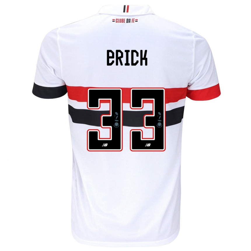 Niño Fútbol Camiseta Erick #33 Blanco Rojo Negro 1ª Equipación 2024/25 México