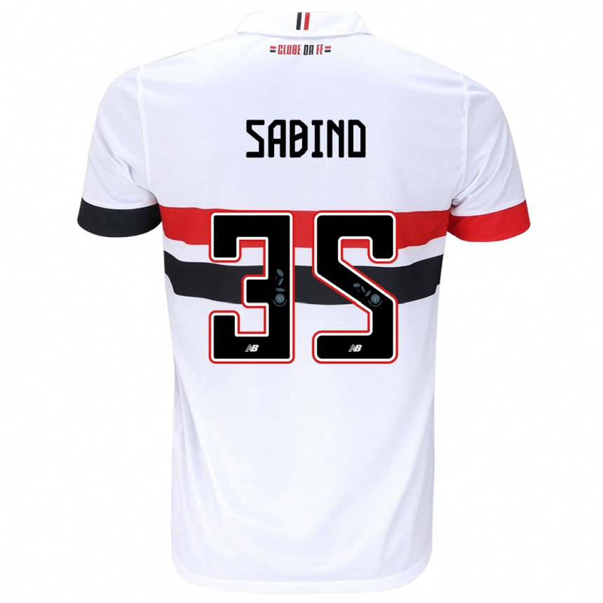 Niño Fútbol Camiseta Sabino #35 Blanco Rojo Negro 1ª Equipación 2024/25 México