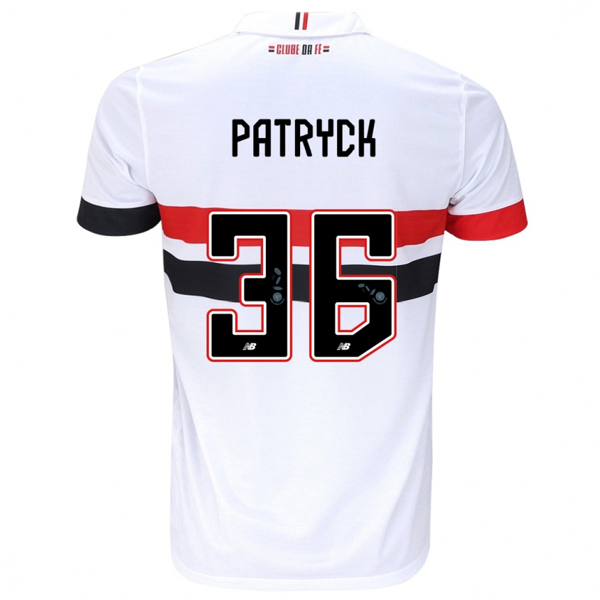 Niño Fútbol Camiseta Patryck #36 Blanco Rojo Negro 1ª Equipación 2024/25 México