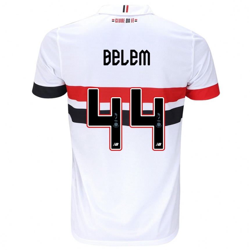 Niño Fútbol Camiseta Matheus Belém #44 Blanco Rojo Negro 1ª Equipación 2024/25 México