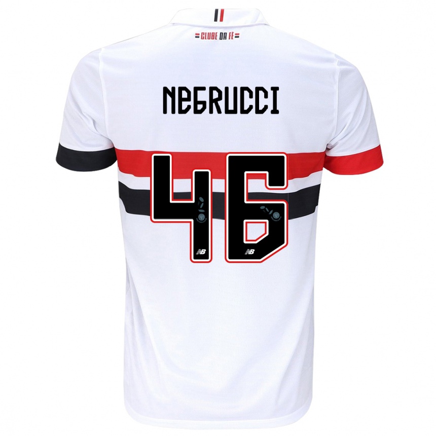 Niño Fútbol Camiseta Felipe Negrucci #46 Blanco Rojo Negro 1ª Equipación 2024/25 México