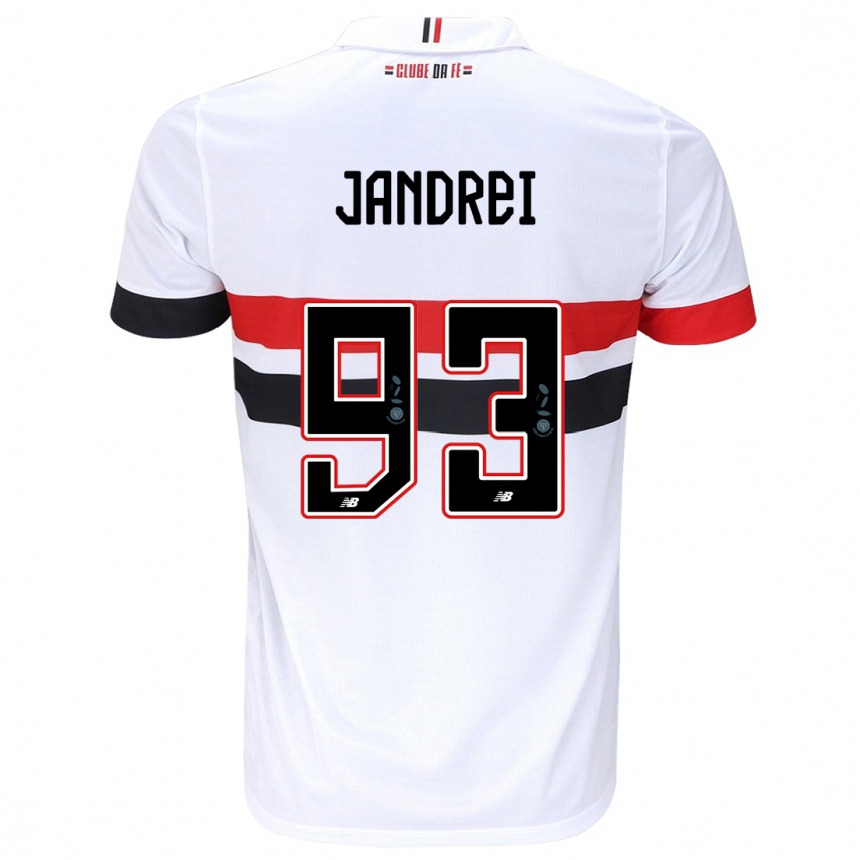 Niño Fútbol Camiseta Jandrei #93 Blanco Rojo Negro 1ª Equipación 2024/25 México