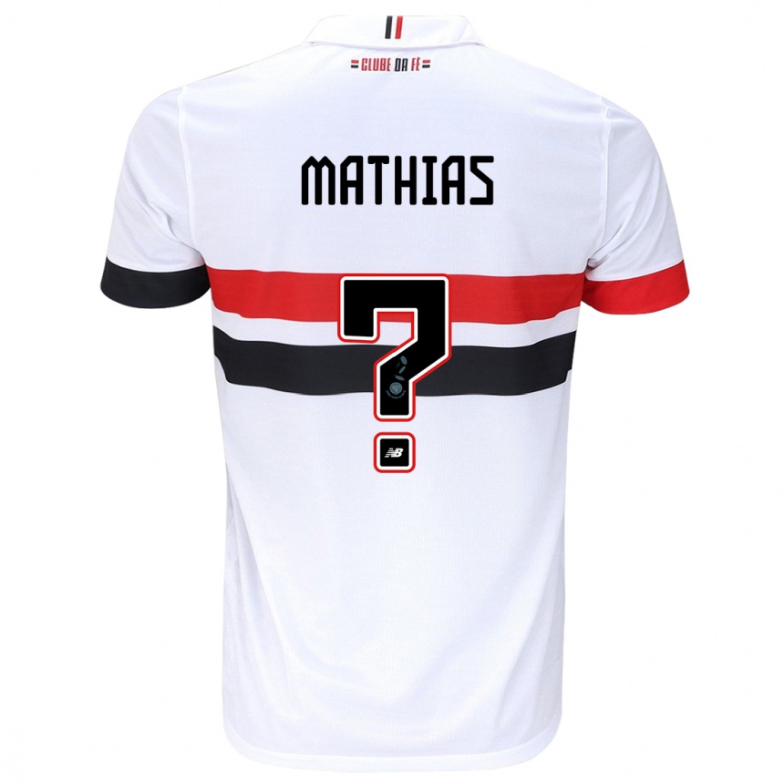 Niño Fútbol Camiseta Leandro Mathias #0 Blanco Rojo Negro 1ª Equipación 2024/25 México