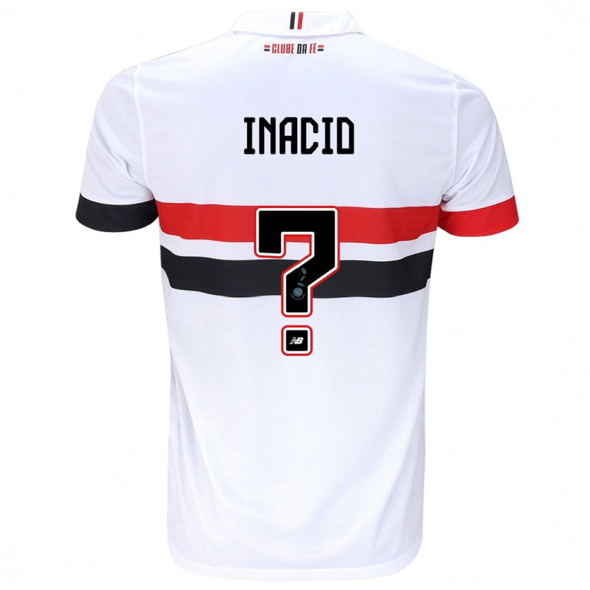 Niño Fútbol Camiseta Lucas Inácio #0 Blanco Rojo Negro 1ª Equipación 2024/25 México