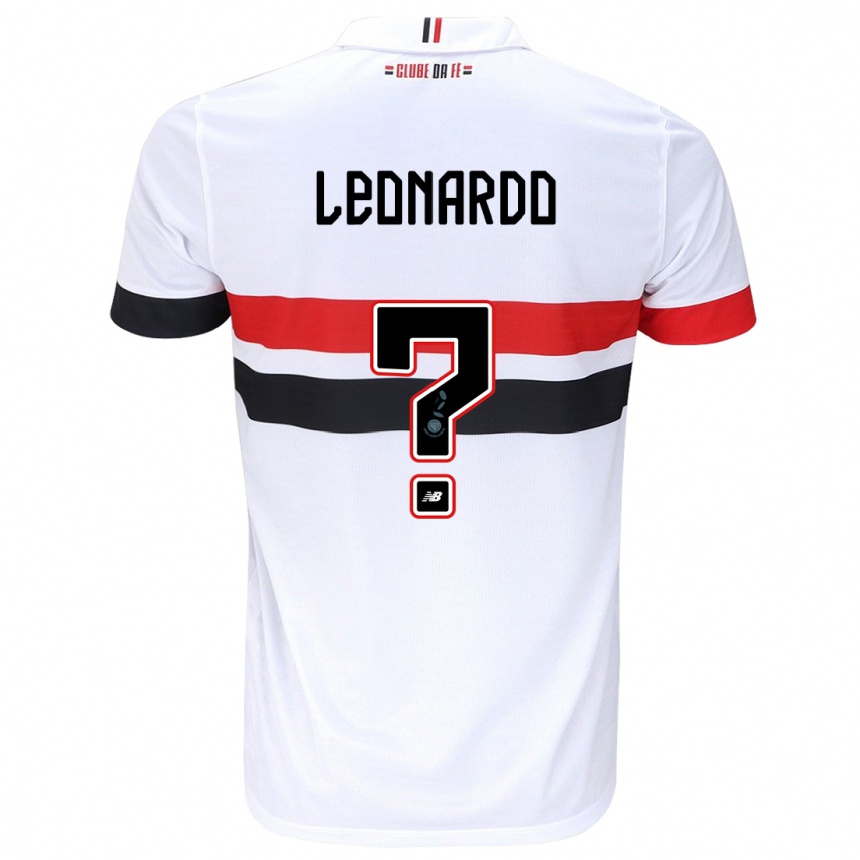 Niño Fútbol Camiseta Hugo Leonardo #0 Blanco Rojo Negro 1ª Equipación 2024/25 México